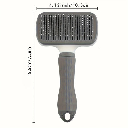 Self-cleaning brush for removing pet hair, hair removal brush for cats and dogs, pet grooming accessories.
