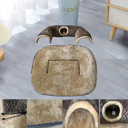 Túnel e cama aconchegantes para gatos