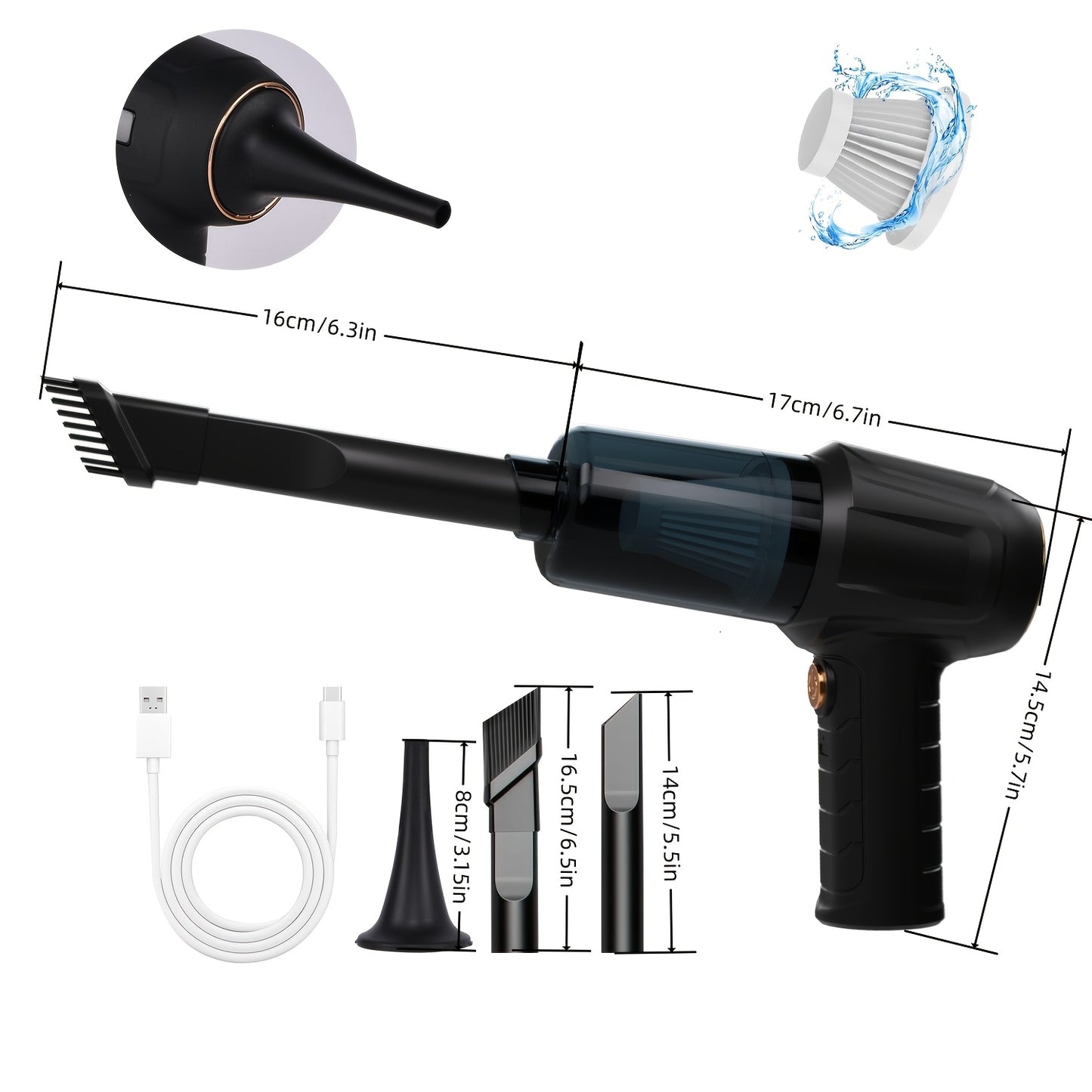 Mini cordless handheld vacuum cleaner with long battery life and high power