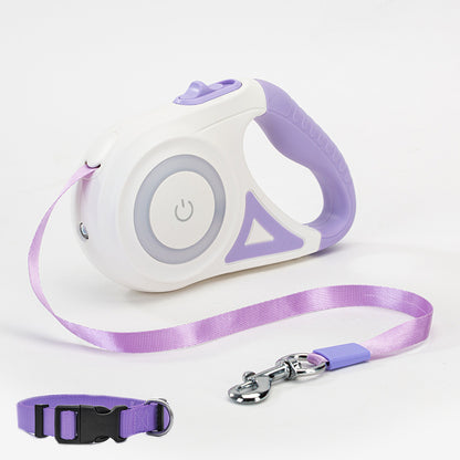 Retractable Dog Leash and Automatic Spotlight Collar