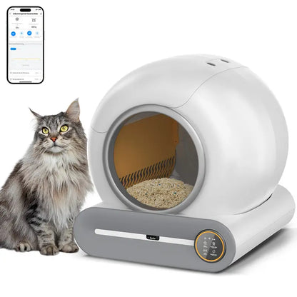 Caixa de areia para gatos autolimpante DOEL 65L App Control 2.4G WiFi
