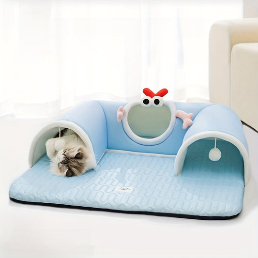Cat tunnel with fiber fabric