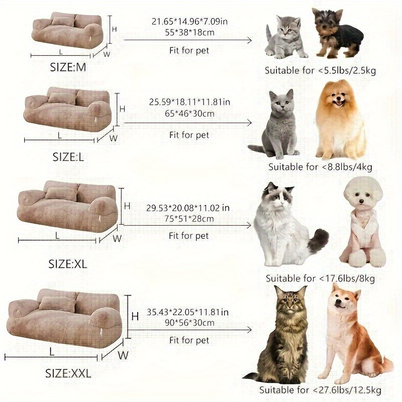 Plush sofa bed for cats