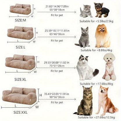 Plush sofa bed for cats