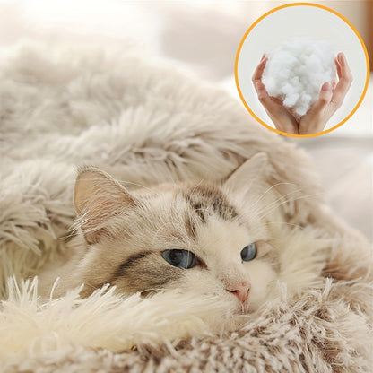 Cama redonda de peluche para animais de estimação