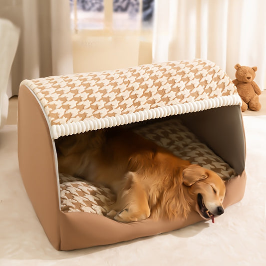Lit pour chien en peluche à motif écossais