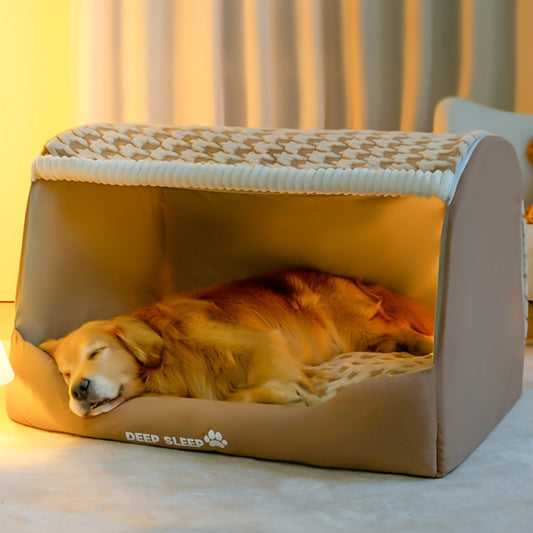 Lit pour chien en peluche à motif écossais
