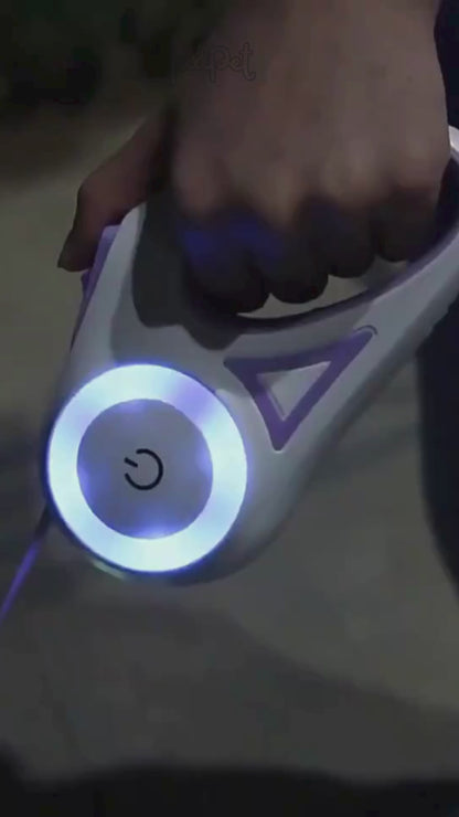 Retractable Dog Leash and Automatic Spotlight Collar